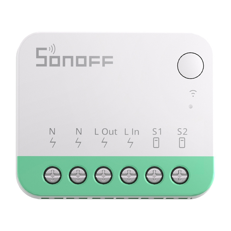 Set 2 relee smart SONOFF MINIR4M Matter, WiFi, 10 A, montaj în doză, Apple Home, Google Home, Alexa