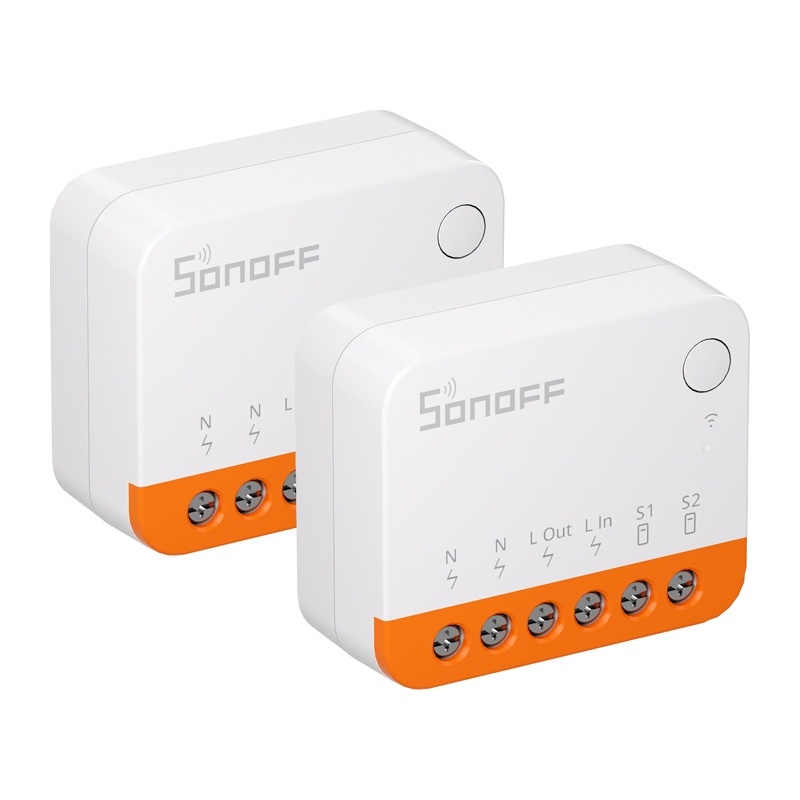 Set 2 relee smart WiFi SONOFF MINIR4 (MINI Extreme), 10 A, montaj în doză, eWeLink, Alexa, Google Home