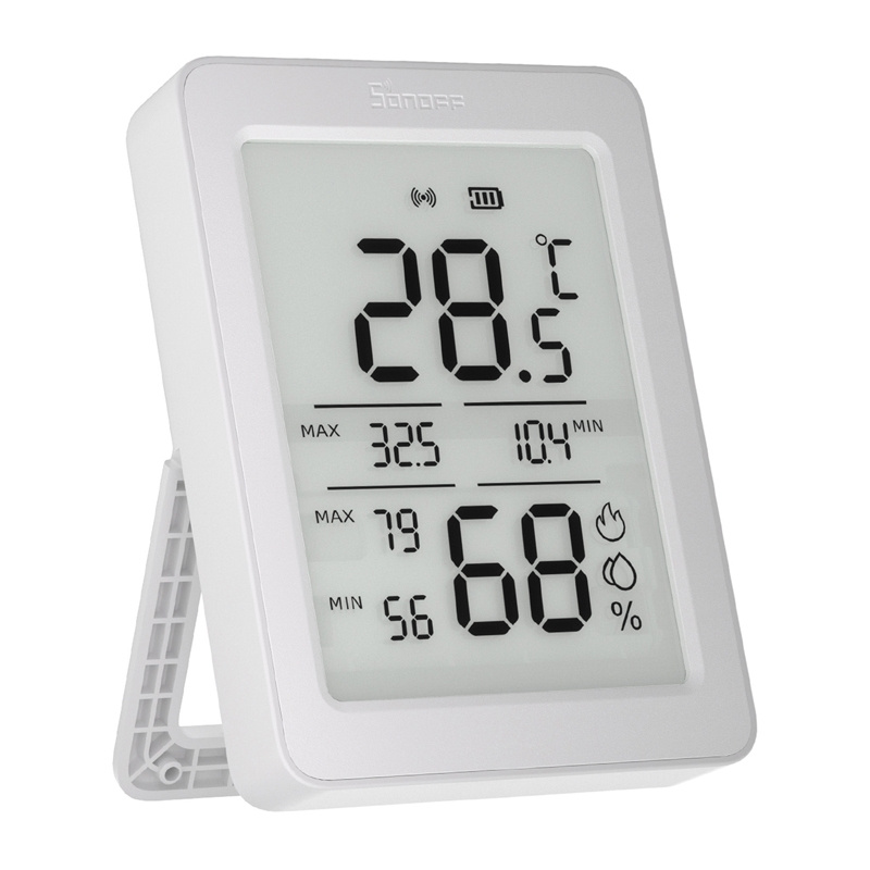 Set 2 senzori de temperatură și umiditate SONOFF AirGuard TH SNZB-02DR2, ecran LCD 3,6", Zigbee + Bluetooth