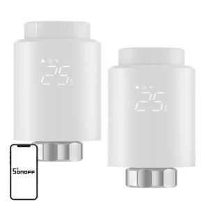 Set 2 capete termostatice smart Zigbee SONOFF TRVZB pentru calorifer, 4–35 °C, 6 adaptoare