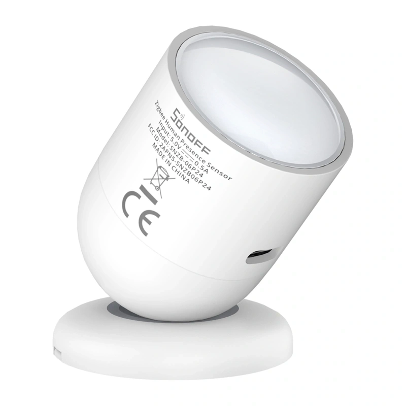 Senzor de prezență umană mmWave Zigbee SONOFF SNZB-06P24, radar 24 GHz, 7 zone, senzor de lumină, USB-C