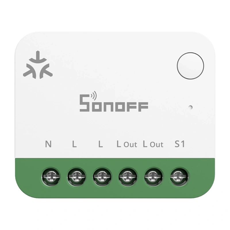 Releu smart WiFi SONOFF MINI ONE PM (MINI-1GSP), Matter, 16 A, măsurare consum bidirecțională, montaj în doză
