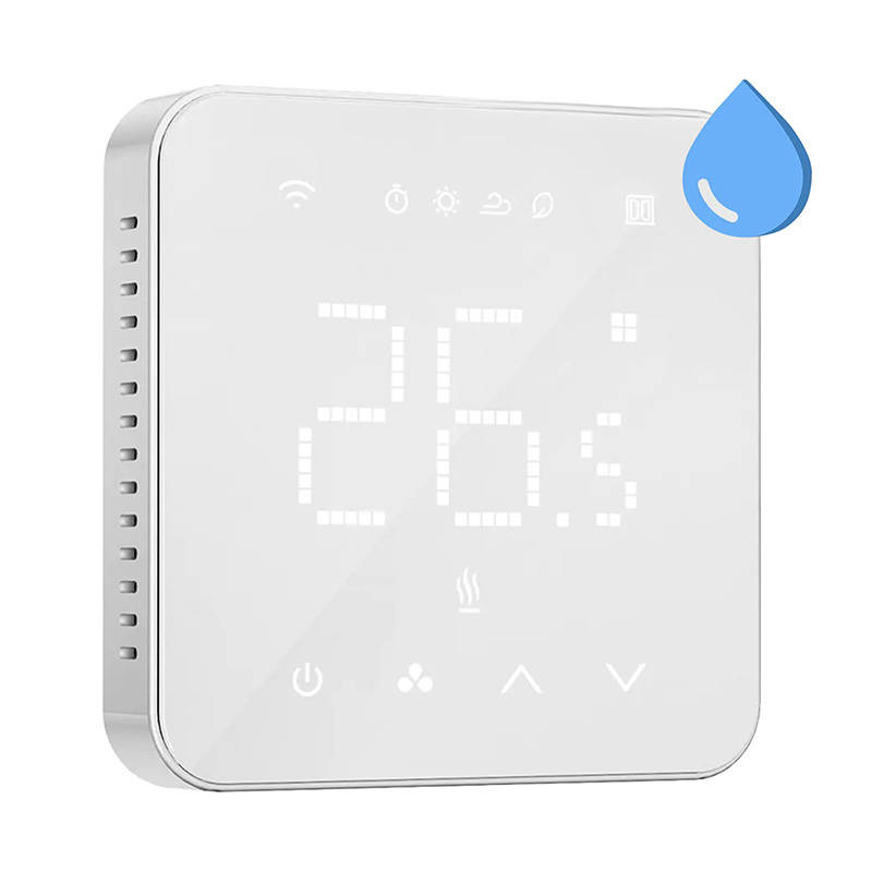 Termostat smart WiFi Meross MTS200B cu Apple HomeKit pentru centrală și încălzire în pardoseală cu apă, 3 A, sondă inclusă, alb