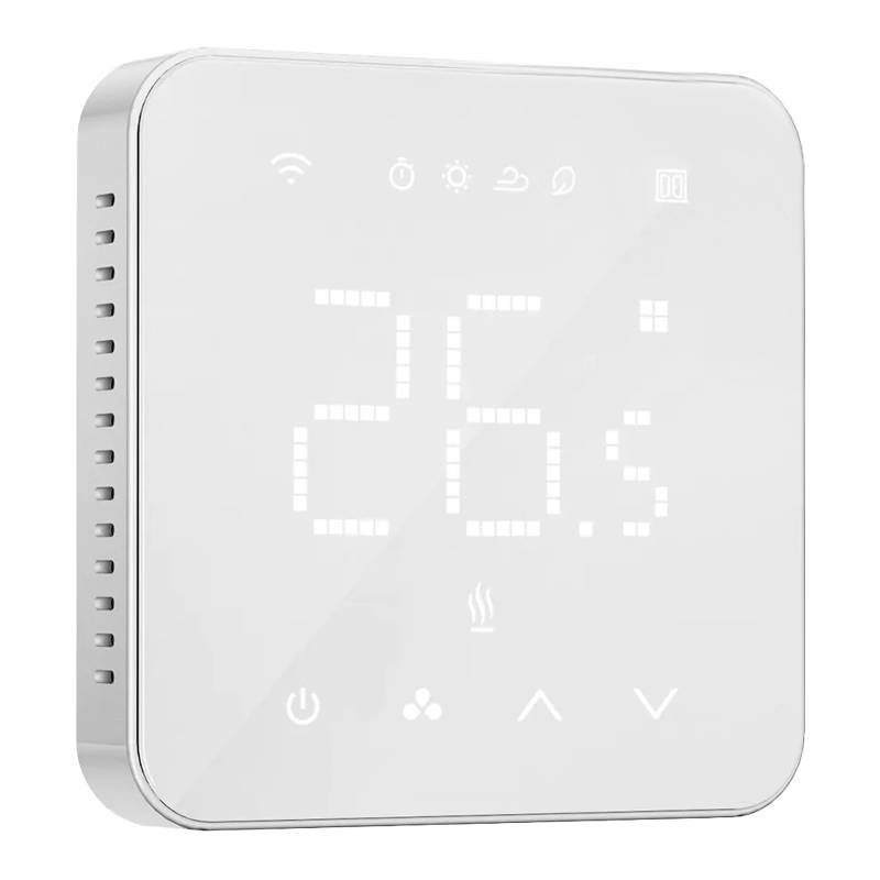 Termostat smart WiFi Meross MTS200B cu Apple HomeKit pentru centrală și încălzire în pardoseală cu apă, 3 A, sondă inclusă, alb