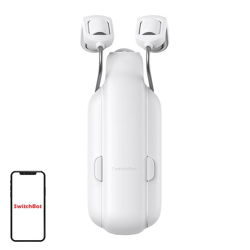Motor smart pentru perdele SwitchBot Curtain 3 Rod, pentru bară rotundă de 10–40 mm, până la 15 kg, acumulator, Bluetooth, alb