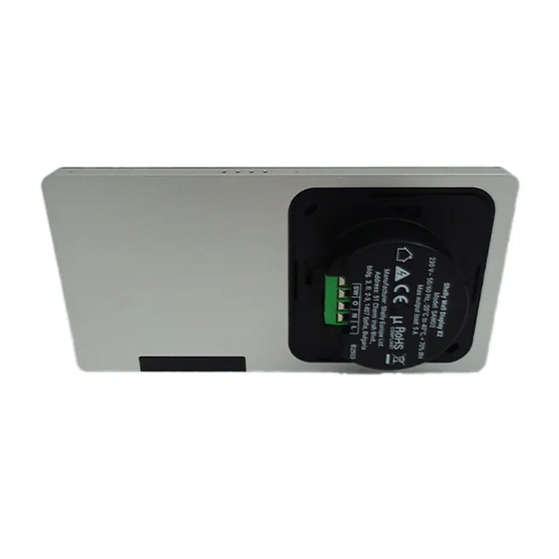 Panou de control smart Shelly Wall Display X2, ecran tactil 6,95″, releu 5 A, termostat, gateway Bluetooth, alb (fără senzor H&T)