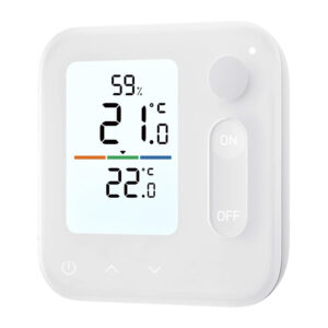 Panou de climat SwitchBot Home Climate Panel, termometru-higrometru cu ecran, comandă pentru capul termostatic SwitchBot, butoane de scene, Bluetooth