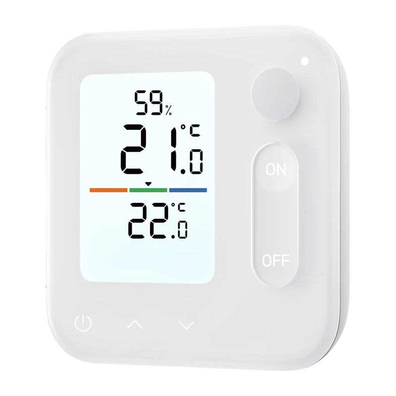 Panou de climat SwitchBot Home Climate Panel, termometru-higrometru cu ecran, comandă pentru capul termostatic SwitchBot, butoane de scene, Bluetooth