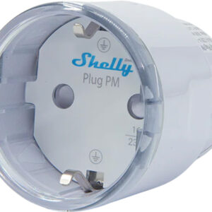 Priză contor de energie Shelly Plug PM Gen3, 16 A / 3680 W, fără releu, WiFi, Bluetooth și Matter, gateway BLU, albă