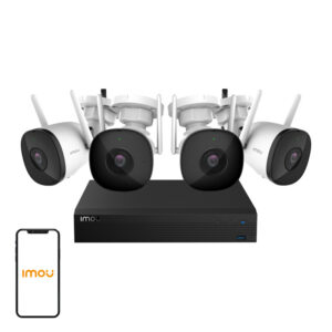 Kit supraveghere WiFi IMOU Kit Pro: NVR cu 4 canale, 4 camere bullet 2 MP de exterior, HDD 1 TB inclus, IP67, sirenă 110 dB