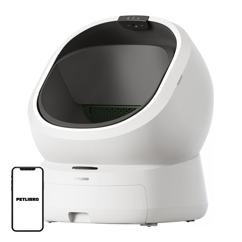Litieră automată PETLIBRO Luma cu autocurățare și cameră 1080p cu AI, recunoaște până la 10 pisici, sertar 11 L, WiFi 2,4 și 5 GHz