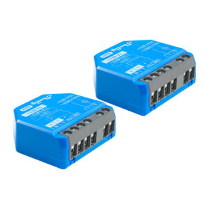Set 2 relee smart Shelly 1 Gen4, contact uscat 16 A, WiFi, Zigbee, Matter și Bluetooth, alimentare AC sau DC, pentru doză