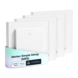Set 4 întrerupătoare smart pentru rulouri Meross MRS105 cu Matter, butoane fizice, calibrare automată, WiFi