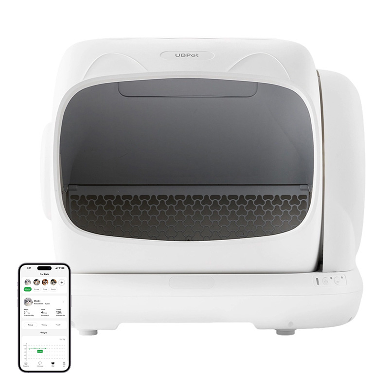 Litieră automată UBPet C41 XL cu autocurățare, cabină de 106 L, coș de 6,7 L, 10 senzori, cântărire, WiFi și aplicație, pisici 1–13,5 kg