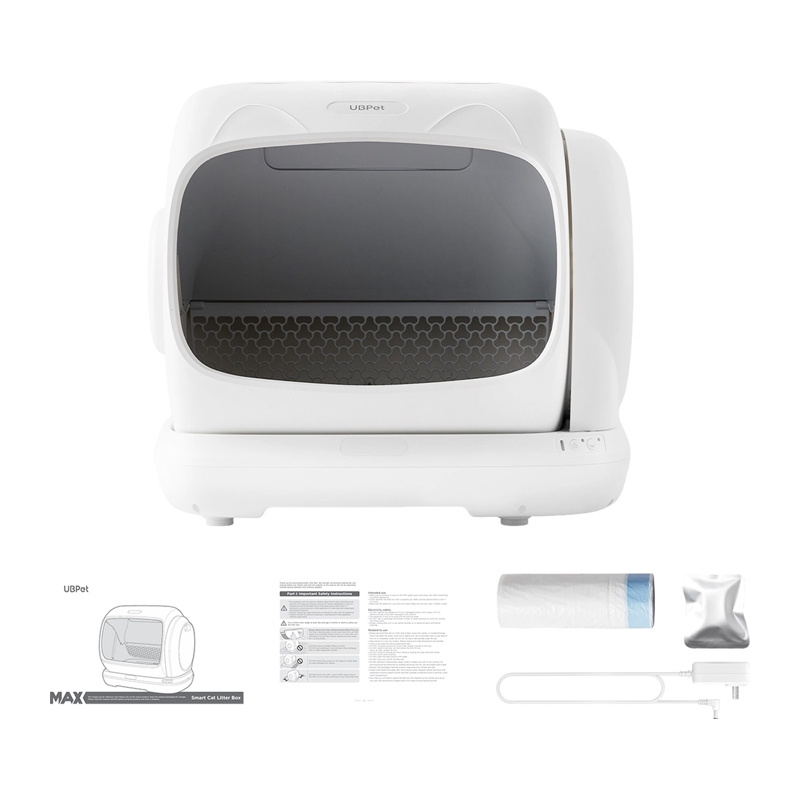 Litieră automată UBPet C41 XL cu autocurățare, cabină de 106 L, coș de 6,7 L, 10 senzori, cântărire, WiFi și aplicație, pisici 1–13,5 kg