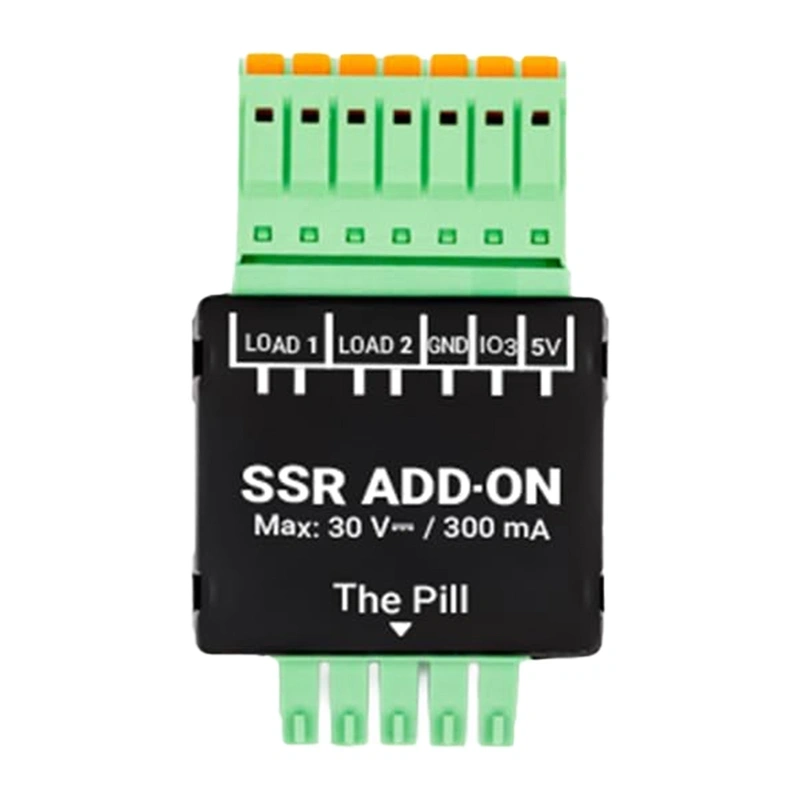 Modul Shelly SSR Add-on pentru The Pill, 2 relee statice pentru sarcini DC, 30 V, 300 mA pe canal, izolat galvanic