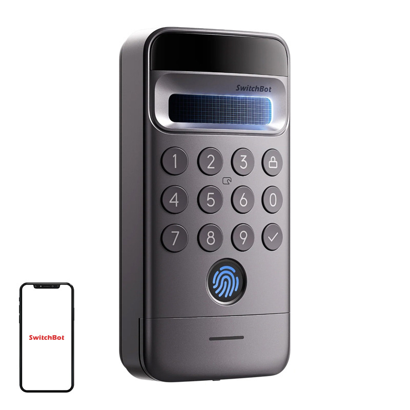 Tastatură SwitchBot Keypad Vision Pro pentru încuietori SwitchBot, recunoaștere facială 3D și a venelor palmei, amprentă, cod PIN, card NFC