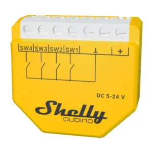 Modul Z-Wave Long Range cu 4 intrări Shelly Wave i4 DC LR, alimentare 5–24 V DC, pentru butoane, scene și asocieri