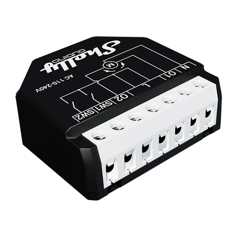 Controler Z-Wave Long Range Shelly Wave Shutter LR pentru rulouri, jaluzele și copertine, 1 motor 230 V, 10 A, măsurare consum