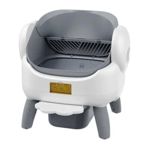 Litieră automată Rojeco FJ108 cu autocurățare, tambur rotativ, coș de 9 L, senzori radar și de greutate, WiFi și aplicație, pisici până la 12 kg